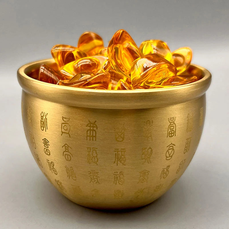Creative Brass Baifu Cylinder Feng Shui Lucky Fortune Cornucopia Home Bedroom Living Room Study Desktop Decor Ornament