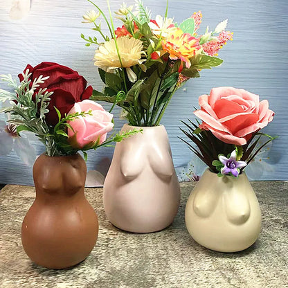 hot sale cheap 3 pcs porcelain set of three decoration vase ceramic body vase femal vase decorative vases set