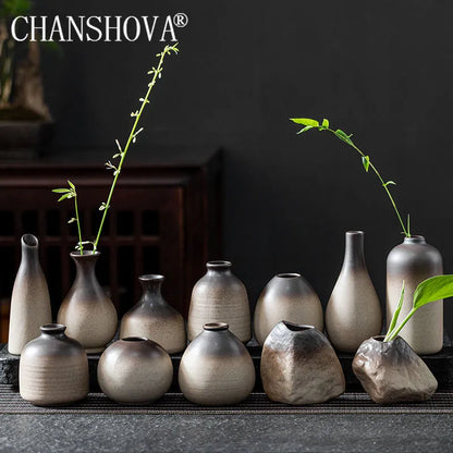 CHANSHOVA China Pottery Mini Small Flower Vases Traditional Chinese Retro Style Ceramic Vase Lliving Room Home Decoration T032