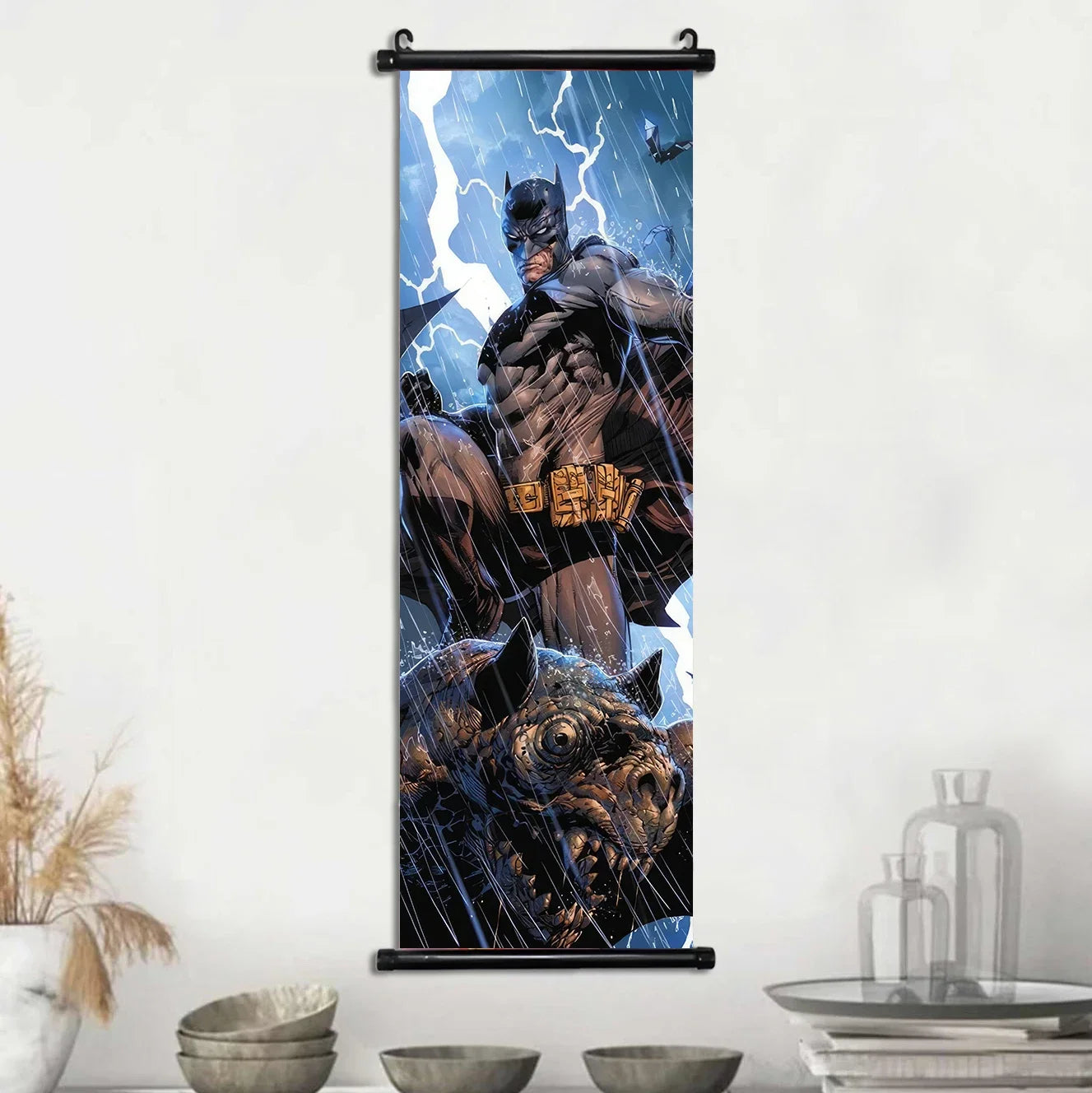 DC Batman Hanging Scroll Poster Movie Wallpaper Wall Artwork Canvas Painting Home Decoration Art Print Bedroom Decor Gift