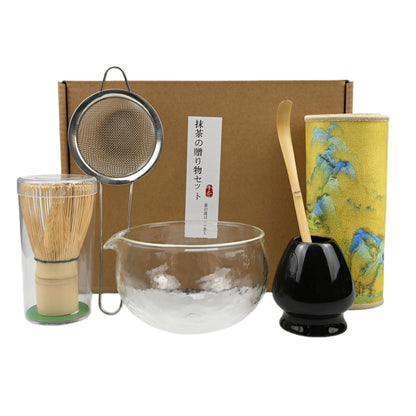 6PCS/Set Japanese-style matcha bowl ,Cloth, Spoon, Strainer, Tea Whisk, Perfect Gift For Ceremony, Traditional Decoration