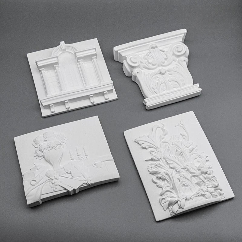 Gypsum Three-Dimensional Relief Hanging Picture Frame Picture Heart Porch Home Decoration Luxury Art Figurine Decor Ornament