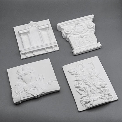 Gypsum Three-Dimensional Relief Hanging Picture Frame Picture Heart Porch Home Decoration Luxury Art Figurine Decor Ornament