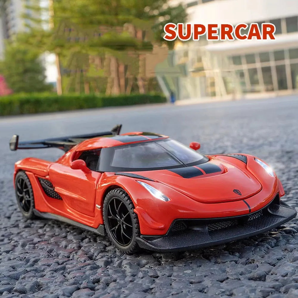 1/32 Scale Alloy Jesko Cars Models Toys Metal Diecasts Vehicles Model with Sound Light Sport Car Model for Boys Collection Gifts