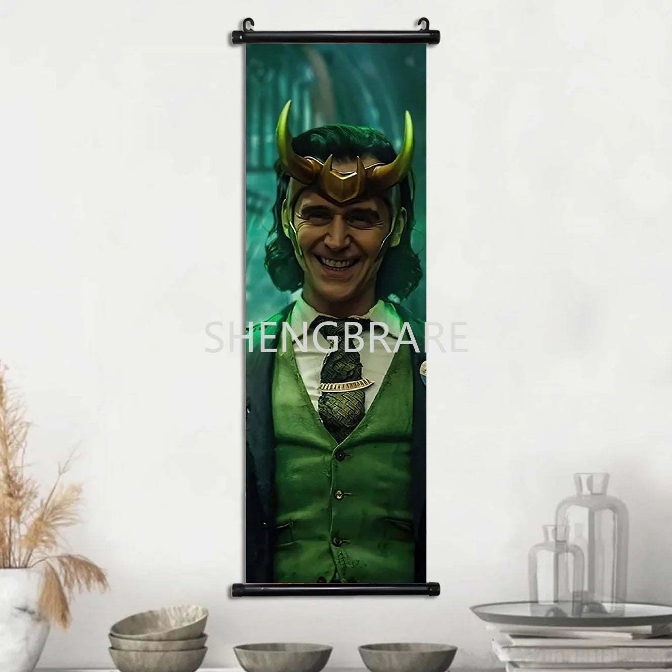 Marvel The Avengers Movie Loki Hanging Scroll Poster Artwork Home Decoration Decor Avengers Wallpaper Canvas Painting Print Gift
