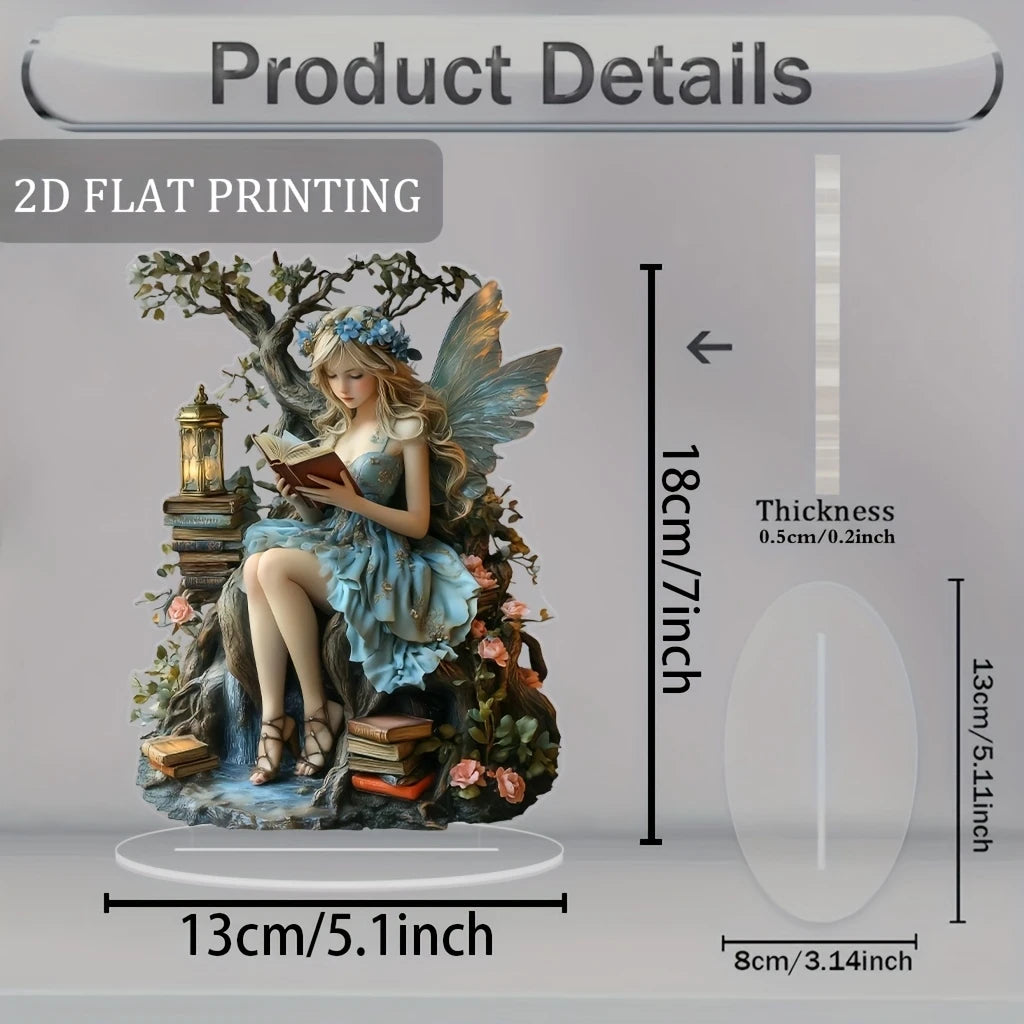 7in Acrylic fairy Tale Angel Elf Can Stand Tabletop Decoration Home Office Club cafe Decoration Friend Birthday Gift Photo Props