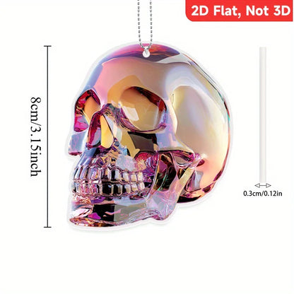 1PC Fun Pink Crystal Skull Pendant, Home Decoration Pendant, Car Rearview Mirror Pendant, Perfect Gift for Easter, Christmas