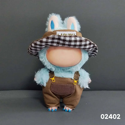 15-17cm Lafufu Doll Clothes - Monster Outfit Accessories, DIY Costume Set, Kids Gift, Pink Bunny Jumpsuit for V1 V2 V3 Dolls