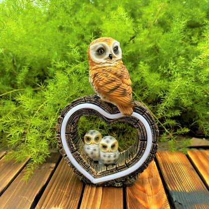 Garden Solar Resin Owl Love Decorative Light Animal Ornaments Outdoor Garden Landscape Arrangement Light