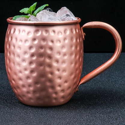 530ML 100% Pure Copper Mug Moscow Mule Mug Drum Cup Cocktail Cup Pure Copper Mug Restaurant Bar Cold Drink Cup, B