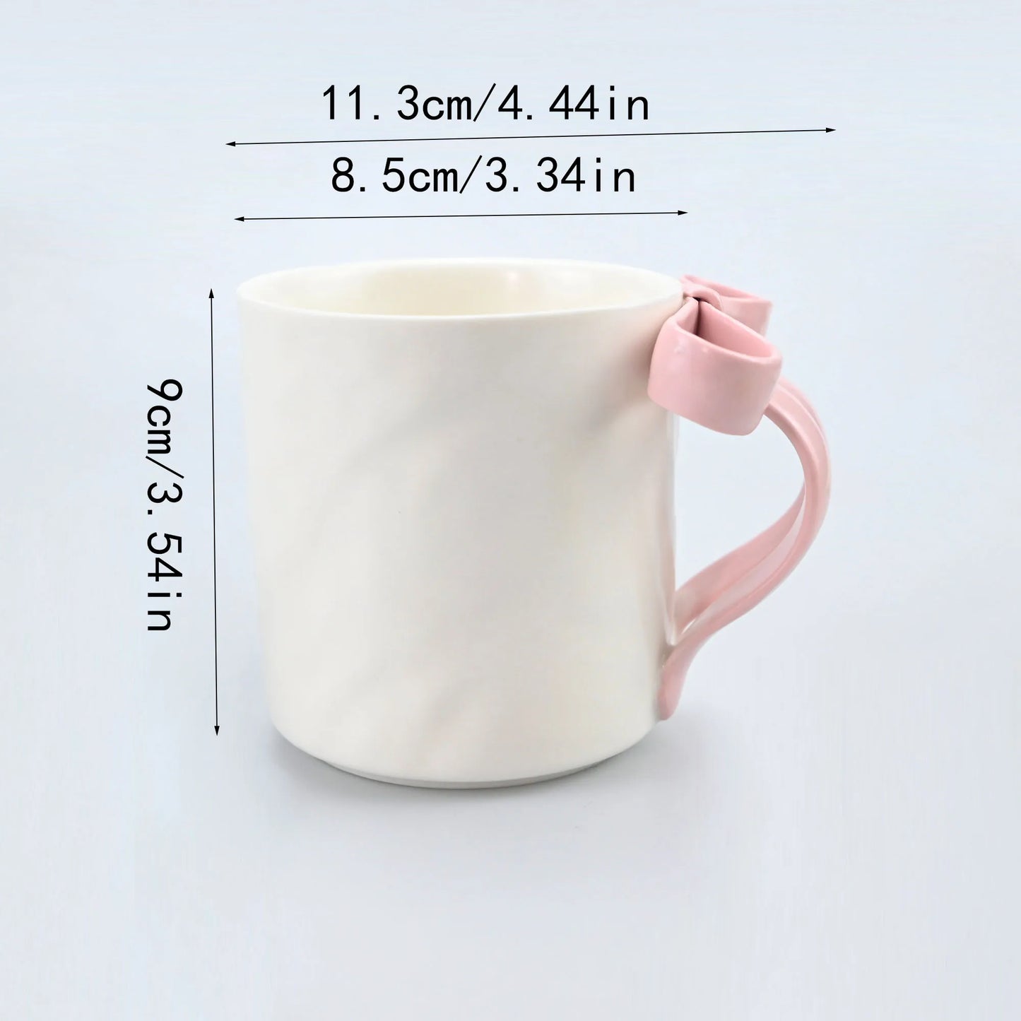 1pc Bow Shaped Mug, Pink Three-Dimensional Bow Shaped Coffee Cup, High Aesthetic Value, Design Sense