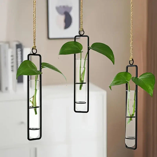 3Pc: Fashionable Metal Pointed Flower Vase Multifunctional Indoor Outdoor Wall Decoration Unique Hanging Home Garden