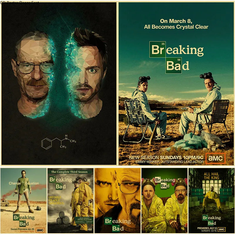 Classic TV Show Breaking Bad Retro Poster Kraft Paper Posters DIY Vintage Home Room Bar Cafe Decor Aesthetic Art Wall Painting