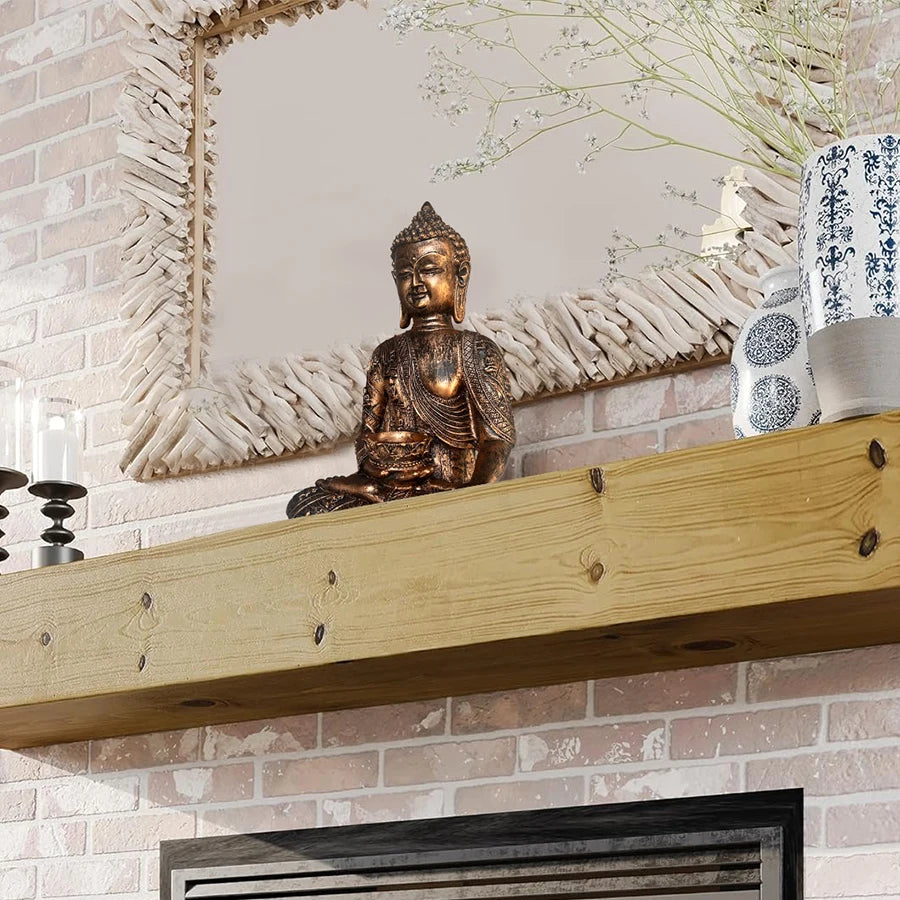 Home Decoration Sculptures And Figurines Resin Handicraft Buddha Candlestick Ornaments Buddha Statue Desk Topper Tablescape