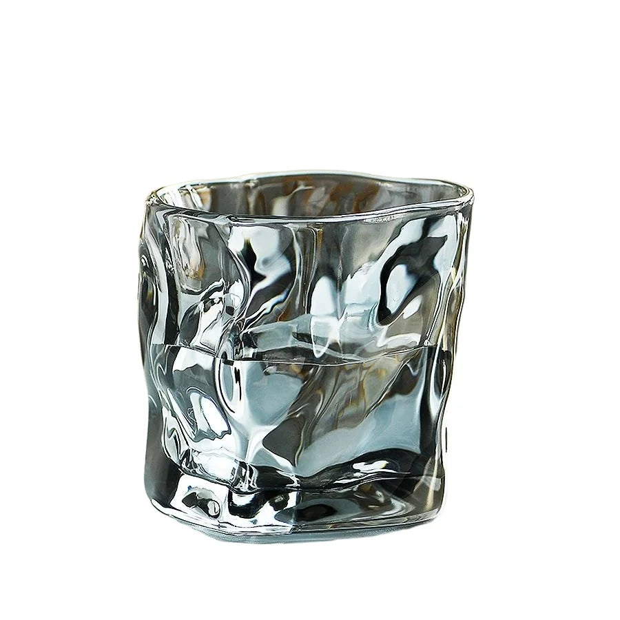 200ML Korean Creative Ins Twisted Glass Cup Juice Drink Coffee Mug Cup Wave Pattern Colorful Glass Handmade Bar Drinkware