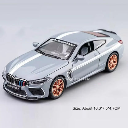1:32 Alloy M8 Model Toys Cars with Light Sound Rubber Tires Miniature Vehicles Doors Opened Police Car Kids Children's Day Gifts