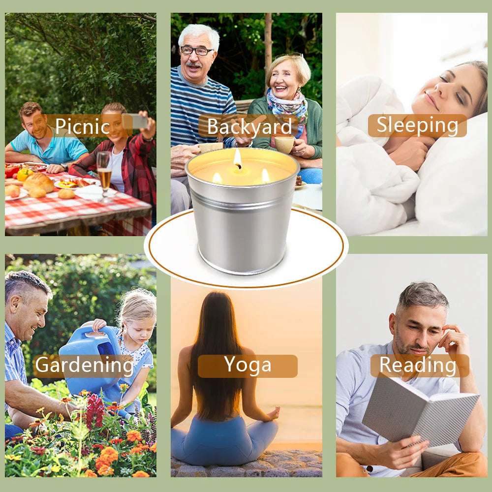 Citronella Candles Outdoor, Jar Candles for Home Scented, Summer Outside Citronella Candles for Outdoor Indoor Garden Patio