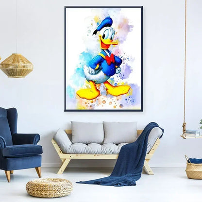 Disney Cartoon Poster Watercolor Canvas Painting Mickey Mouse Donald Duck Art Picture Wall Prints Mural Kids Room Decor Gifts