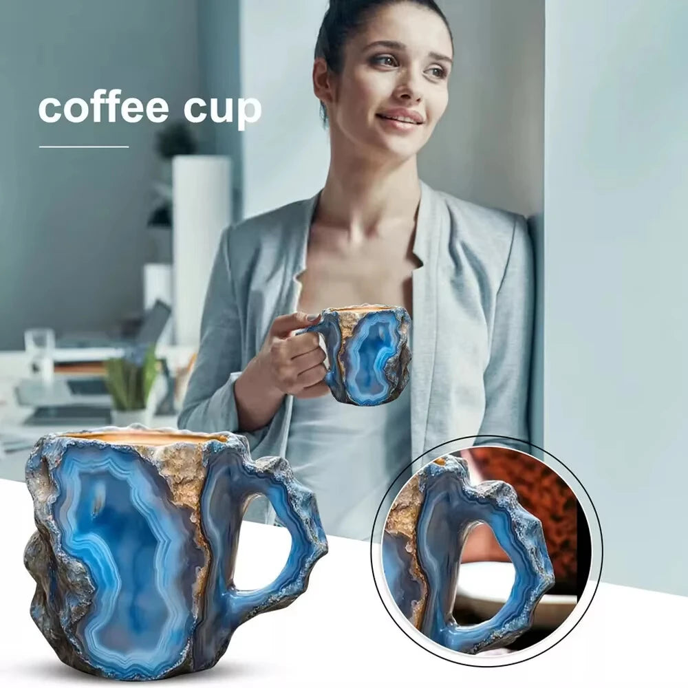 Imitation Crystal Mineral Coffee Cup Resin Fashion Water Cup Office Home Mineral Cup New Year Gift Birthday Gift For Friends