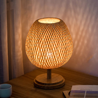 Bamboe Handwerk Weven Slaapkamer Studie Nachtkastje Lamp Bar Tafel Woonkamer Decoratie Warme Bamboe Lamp