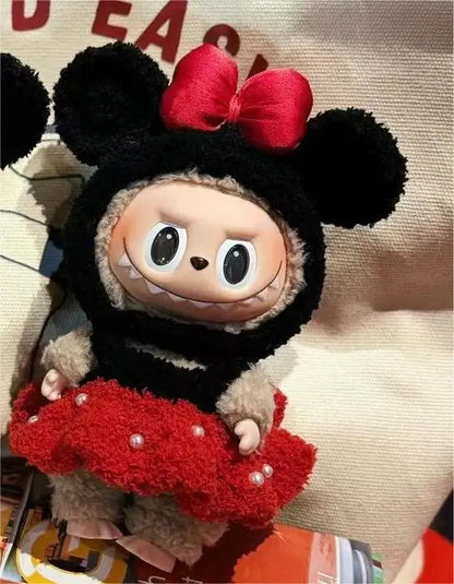 Hot High Quality Lafufu Doll Figure Fashion 17cm Clothes Only Model Doll Little Clothes Color Match Hoodie Ornament Cute Xmas