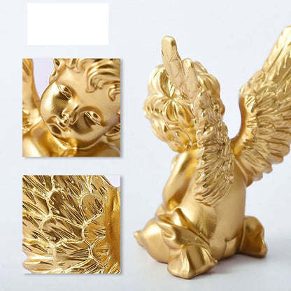 Adorable Sculpture Adorable Statue Ornament Decor for Home Craft Birthday Gift ( Golden )