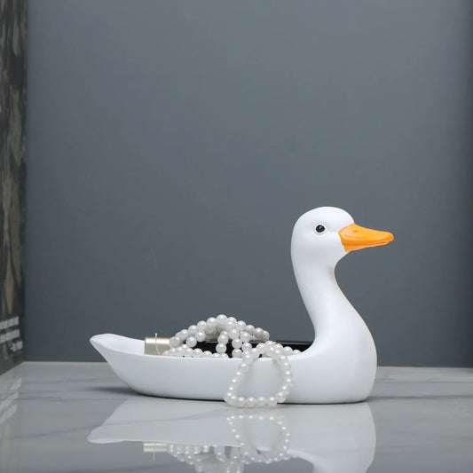 1PC creative cute duck tray entrance living room small storage key storage ornaments