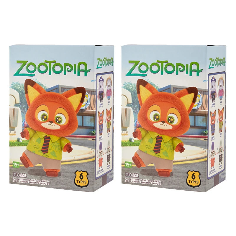 Zootopia Series Blind Box Cute Judy Nick Vinyl Plush Pendant Surprise Box Bellwether Anime Doll Keychain Mystery Box Toy