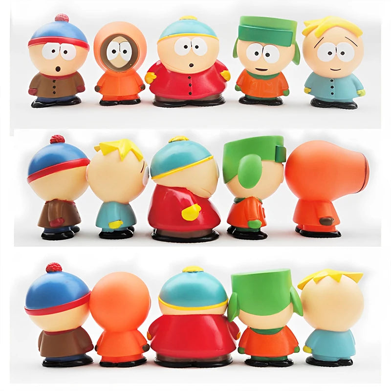 5pcs Southpark Mini Figures Anime Figure Actioon Figurine Pvc Kawaii Cute Ornament Room Tabletop Collectble Models Doll Toy Gift