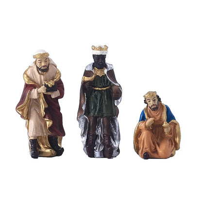 11Pcs Statue Nativity Scene Ornament Set Baby Jesus Manger Christmas Crib Figurines Miniature Ornament Xmas Gift Home Decoration