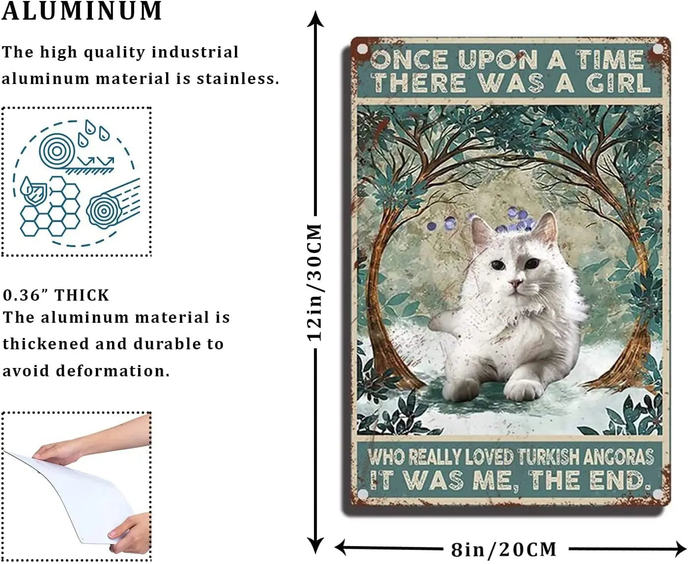 Metal Tin Signs Vintage Aluminum Siamese Cat Tea Shop Awaken The Sense For Home Coffee Garden 8x12 Inches