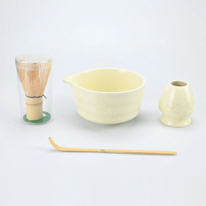 4PCS Ceramic matcha set with mouth bowl high-value tea ordering tool Japanese matcha bowl, the perfect gift for gifting