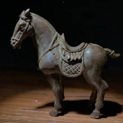Antique Bronze Collection, Prosperous Copper Horse Ornaments, Immediate Success, Home Living Room Desktop Craft Ornaments