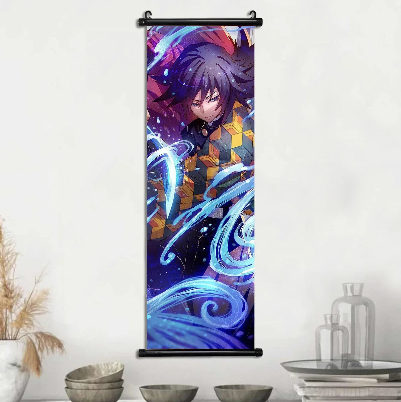 Demon Slayer Hashira Nezuko Agatsuma Zenitsu Inosuke Scroll Canvas Wall Hanging Painting Home Decor Anime Poster Wall Art Room