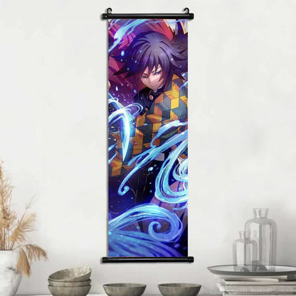 Demon Slayer Hashira Nezuko Agatsuma Zenitsu Inosuke Scroll Canvas Wall Hanging Painting Home Decor Anime Poster Wall Art Room