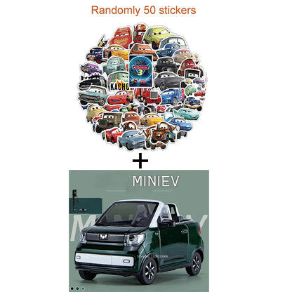 1:24 Scale Alloy WULING HongGuang MINI EV Toy Cars Models 3 Doors Opened Vehicles Toys Light Music Model Kids Collection Gifts