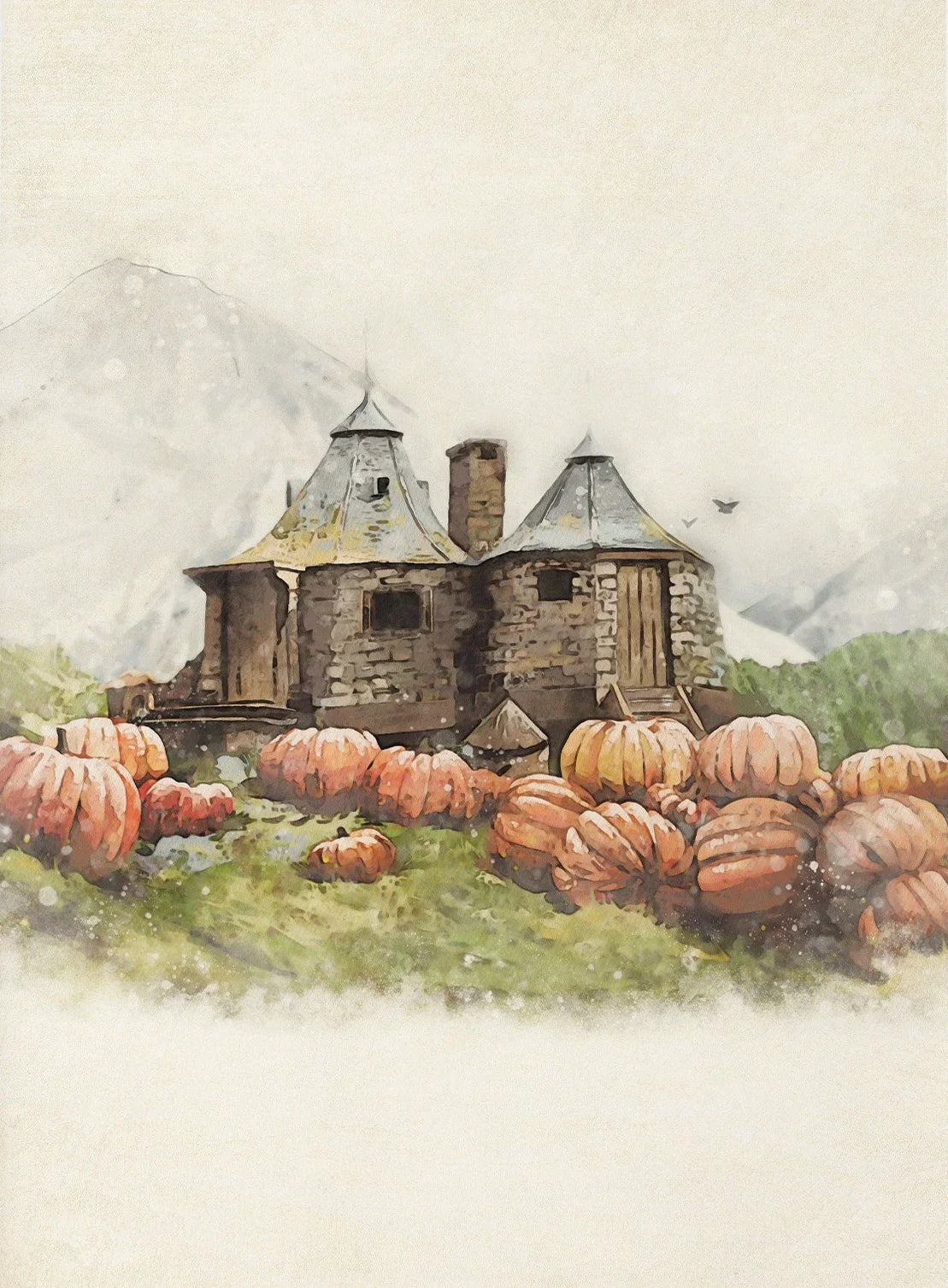 Wizard Inspired H-Hogwarts Poster Owl Magical School Castle Pumpkin House Canvas Painting Nursery Wall Art Kids Room Home Decor