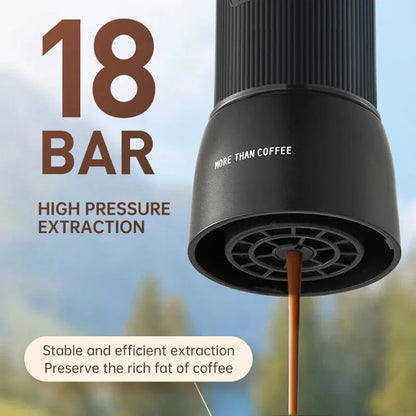 Portable Coffee Maker 18 Bar,Hand Pressure Operated,ZZUOM CM101,Compact Extraction Outdoor Camping Travel Utility