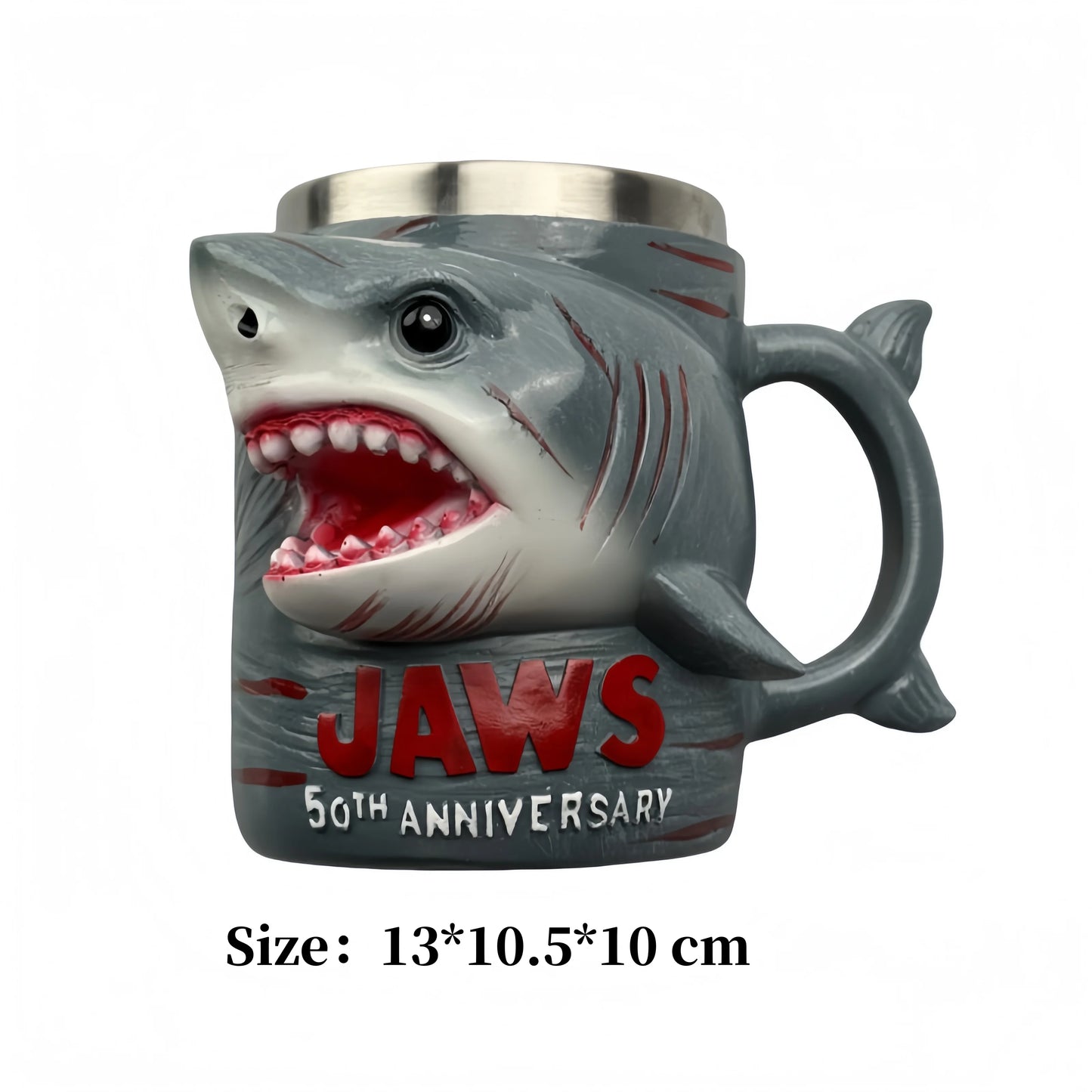 Shark Mug Funny 3D Coffee Cup Stainless Steel Liner Resin Water Cup for Tea Espresso Cocoa Home Decor Gift Drinkware Accessories