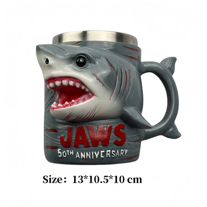 Shark Mug Funny 3D Coffee Cup Stainless Steel Liner Resin Water Cup for Tea Espresso Cocoa Home Decor Gift Drinkware Accessories