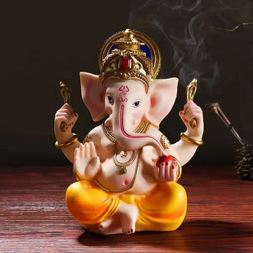 Indian Elephant Crafts, Ganesha, Statue, Resin, God of Wealth Decoration Hindu Statue Sculpture, Desktop Home Room Decoration