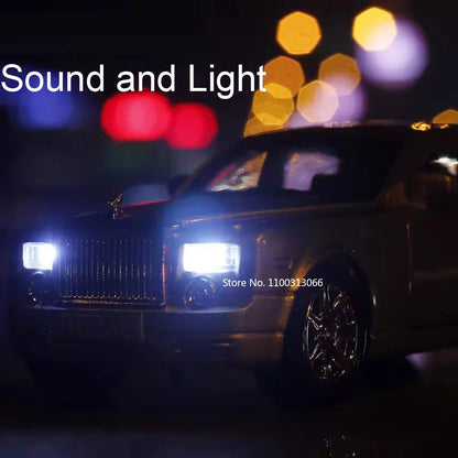 1:24 Rolls Royce Phantom Cullinan Mansory Cars Toys Miniature Models Light Music Pull Back 6 Doors Opened Vehicles Kids Gifts