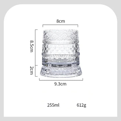 European Crystal Wine Decanter with Rotating Star Design - Whiskey & Beer Glass Set, Modern Home Bar Accessories Gift