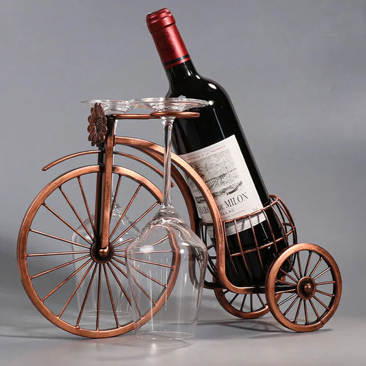 Personnalité créative rétro vélo forme casier à vin bar table à manger support de verre à vin double usage vin organisateur support