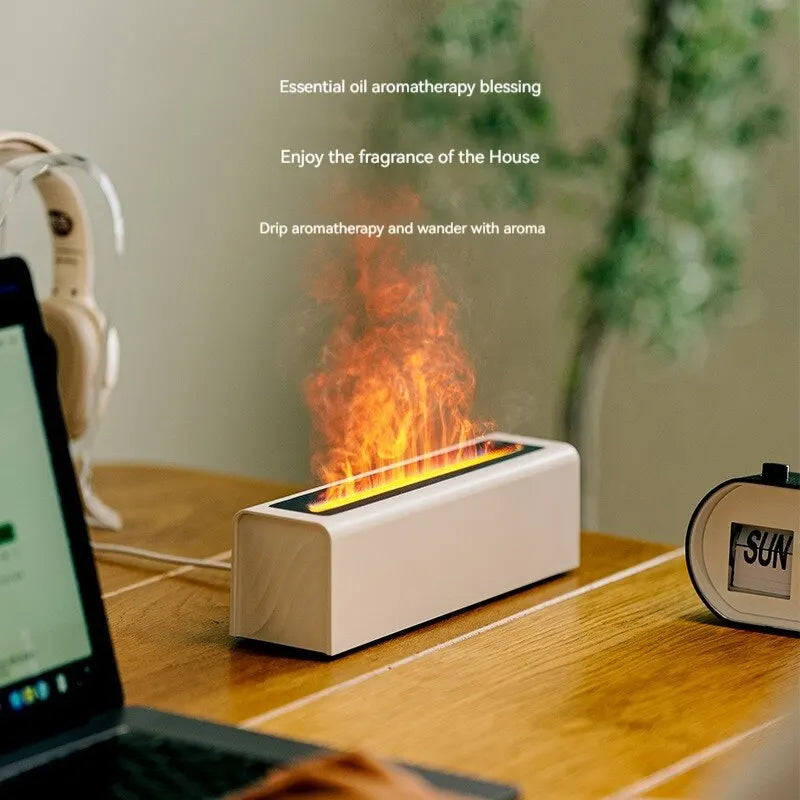 Diffuseur de flamme de Simulation colorée, diffuseur de parfum enfichable USB, diffuseur d'humidification de flamme pour bureau et maison
