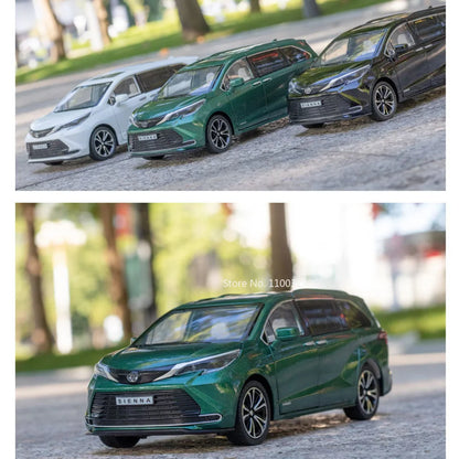 1/24 Scale Metal Die Cast Sienna Car Toys Model With Light Music Vehicle Models Rubber Tires Autos Toy Children Collectible Gift