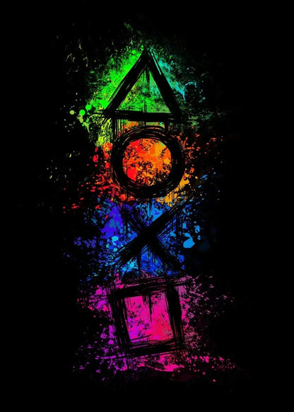 Nordic Neon Cat and Gaming Controller Quotes HD Posters Canvas Painting for Wall Art Mural Gamer Boys Girls Room Decor No Lights