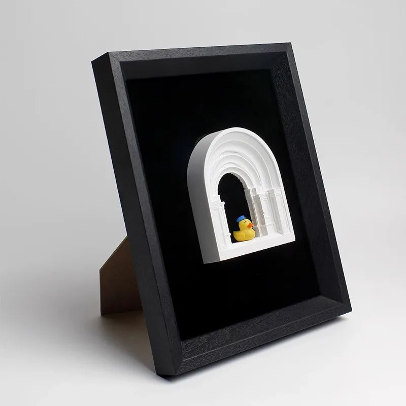 Nordic Ins Architectural Plaster Sculpture Art Luxury Niche Three-Dimensional Modern Simple Desktop Ornament Decorative Painting