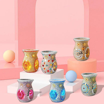 Mosaic Glass Oil Burner Candle Holder Essential Decoration