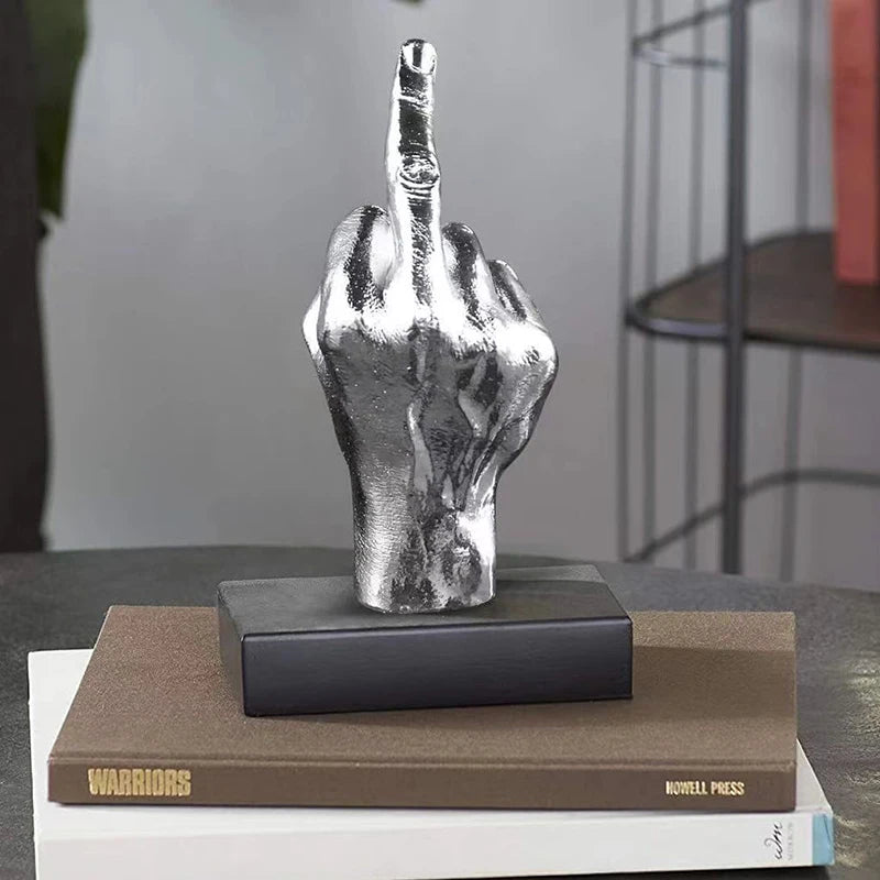 Personalized Middle Finger Statue Ornament Home Desk Decoration Accessories Resin Craft Desktop Figurines Living Room Decor